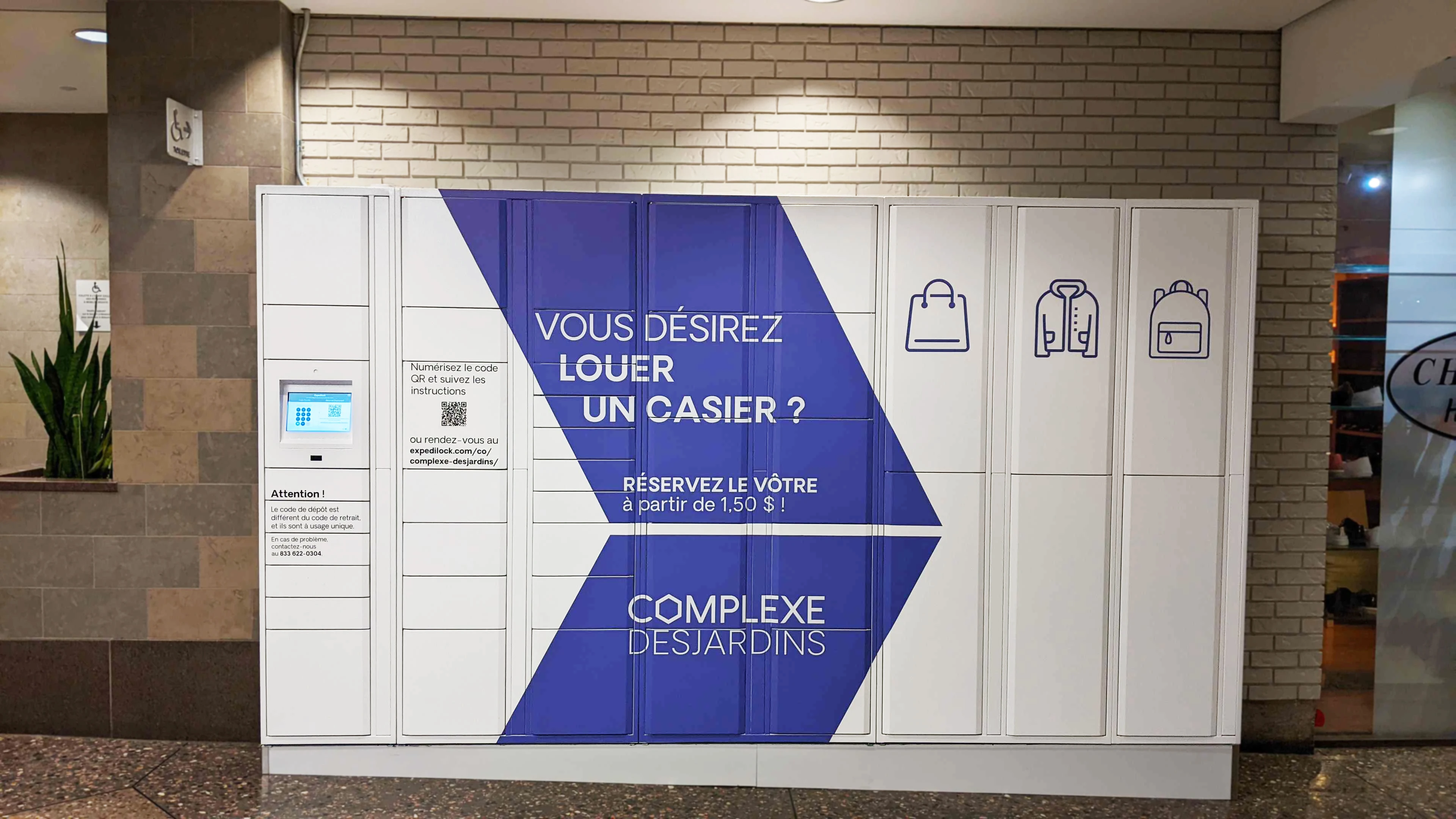 Smart locker room at Complexe Desjardins